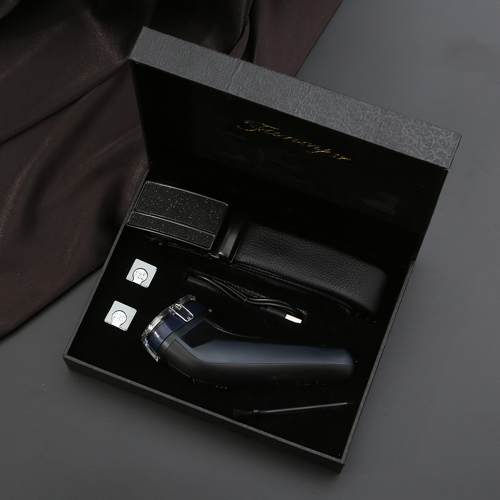 m2858 4-piece set-belt razor-cufflinks-wooden gift box