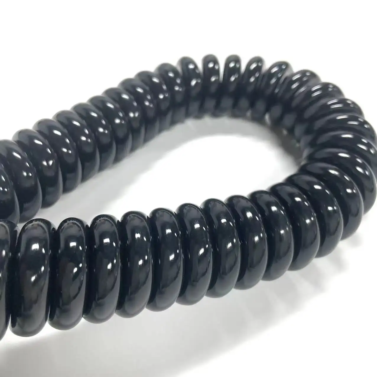 Kabel pegas inti 1.5m 3 kabel tembaga gulungan Spiral pegas pegas elektrik 2 3 4 5 6 7 8 Tinggi fleksibel hitam/abu-abu