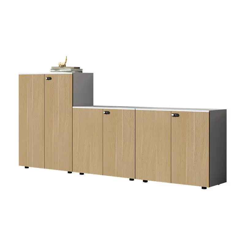 Meja dan kabinet furnitur kantor multifungsi kayu kontemporer untuk kantor