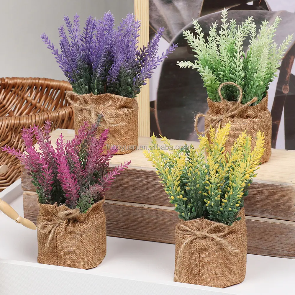 SSZ vendita calda fiori artificiali bonsai casa desktop fiori finti piante verdi bonsai vaso artificiale produttori