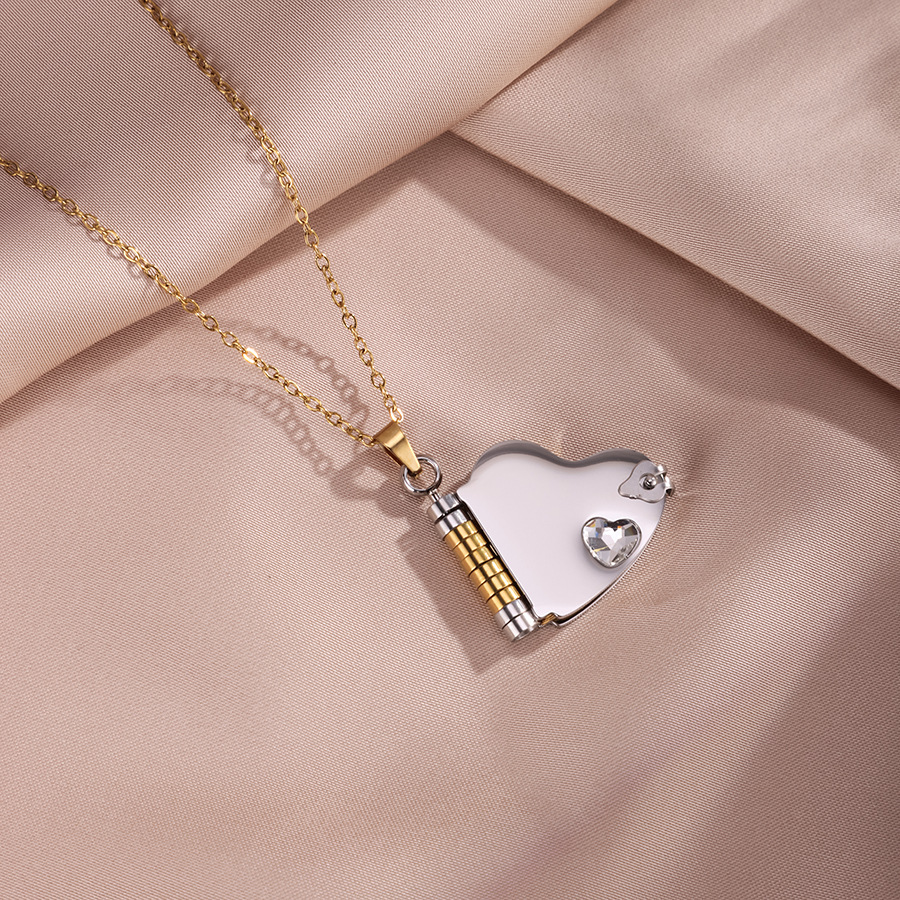 Or intermédiaire + coeur pêche rouge