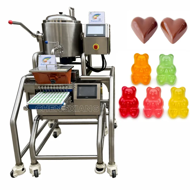 PLC controle automático gummy bear bebê candy chocolate depositing máquina