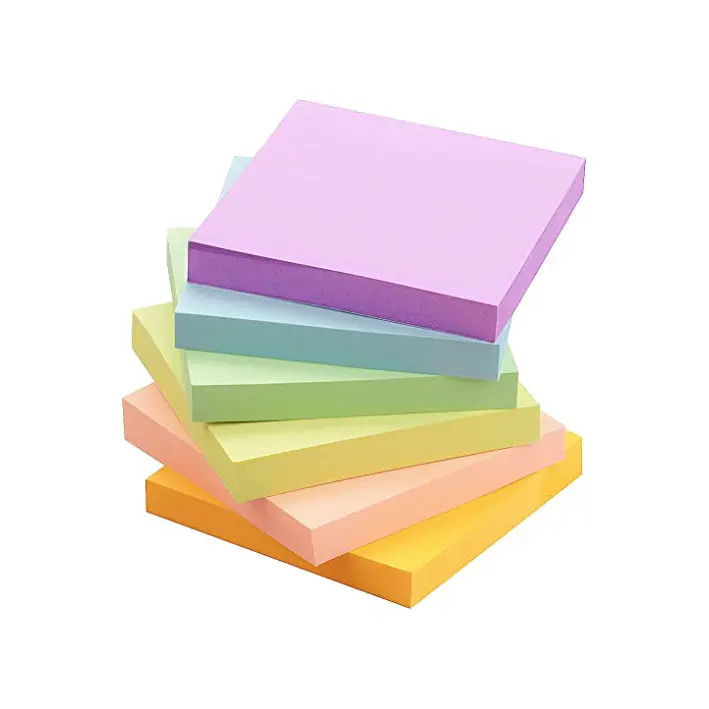 Pastel Sticky Notes Personalizado 3x3 Polegadas em Branco Memo Pads Fácil de Publicar Notas para Office School Study Works
