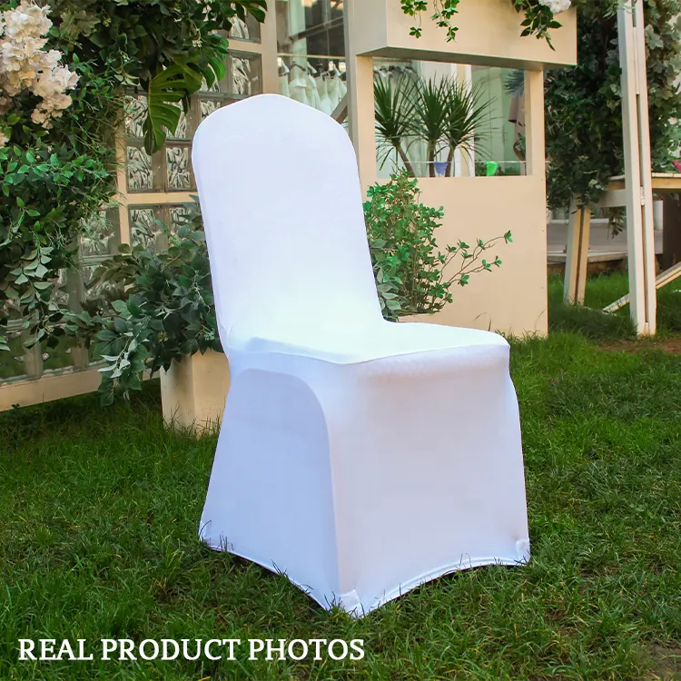 Cheap white folding chair cover christmas dining wedding events banquet decoration spandex chair covers