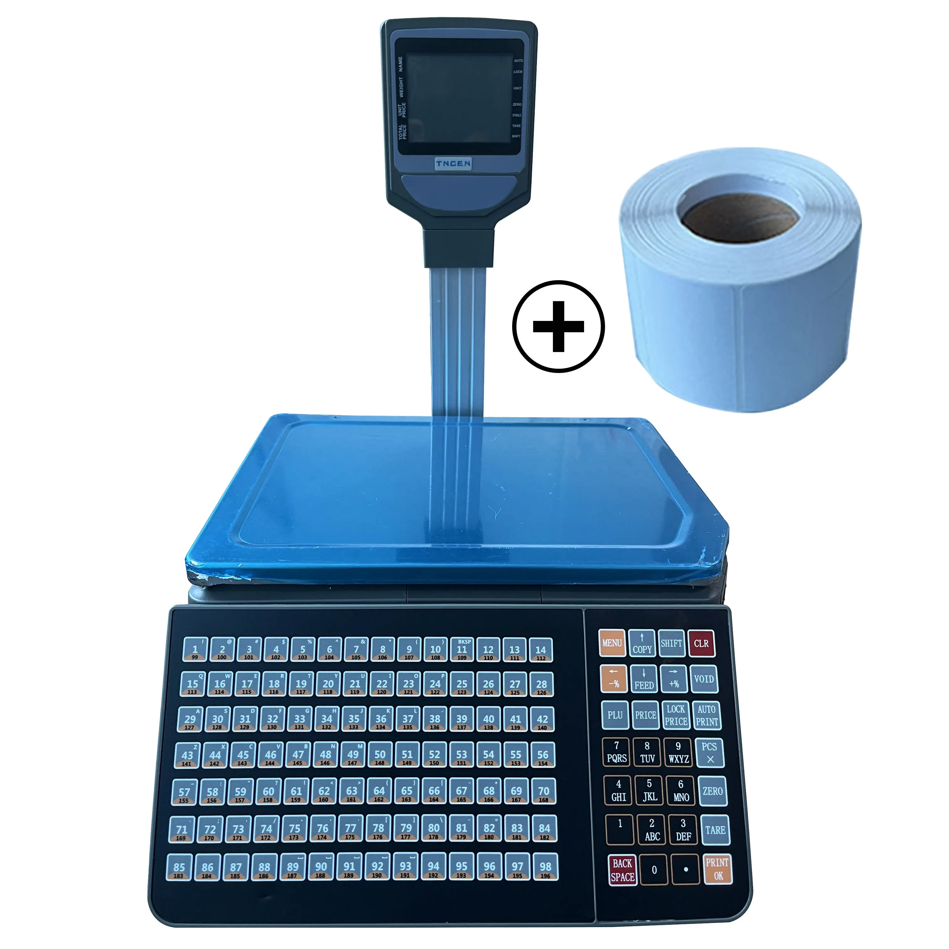 Китайский market15 30 кг ЖК-дисплей водонепроницаемый электронные цифровые расчетом стоимости вес тег штрих-код двумерный код весы