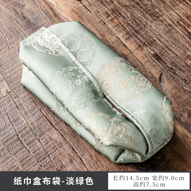 กล่องทิชชู่ลายกระต่ายโบรเคด - สีเทอร์ควอยซ์