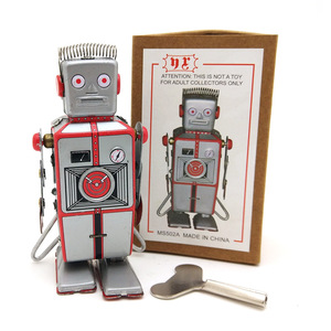 EE1360แฮนด์เมดวินเทจโลหะลานข้นเท้าหุ่นยนต์รุ่นคลาสสิกลมขึ้นหุ่นยนต์ดีบุกของเล่นสำหรับคอลเลกชันลานของเล่น - Product Image 6