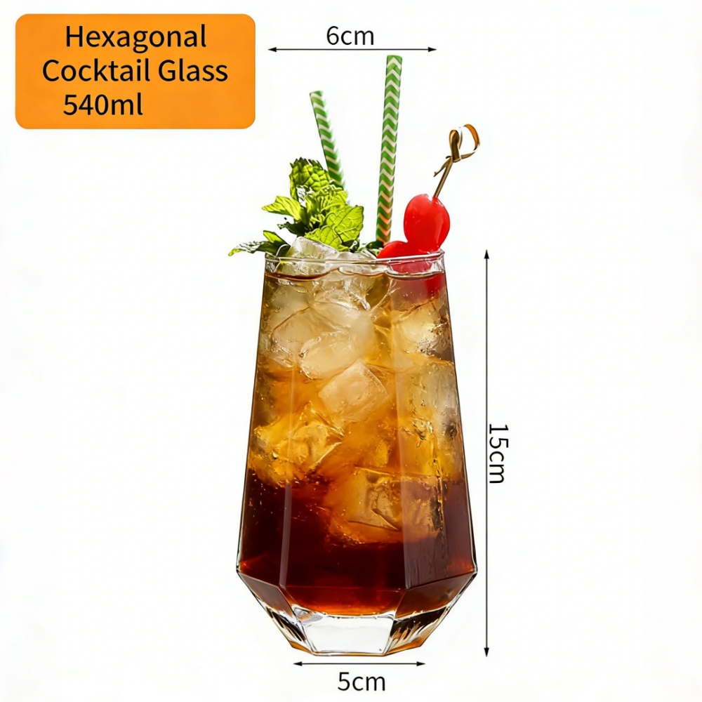 Hexagonal Transparente 540ml