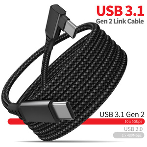 USB C数据电缆3A 60W PD快速充电编织充电器线3英尺6英尺10英尺长尼龙护套，适用于电脑iOS弯头风格 - Product Image 2