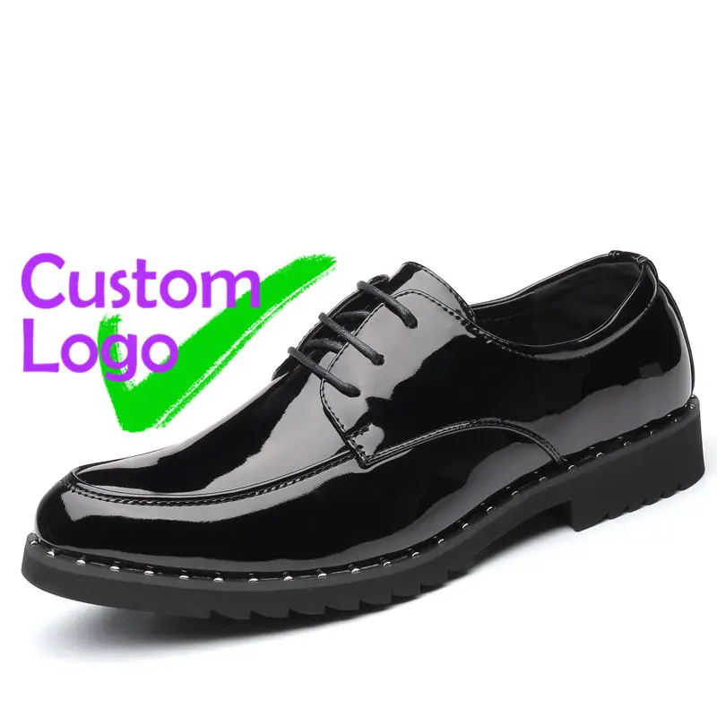 Leader Ltd 2019ในปากีสถานชุด2018แฟชั่นผู้ชายหนังรองเท้าลำลองสีดำสิทธิบัตรรองเท้าหนังรองเท้าหนังผู้ชายทำงาน