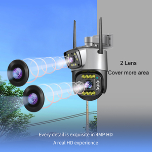 Doppia lente 2MP 4MP impermeabile Full Color visione notturna Wifi telecamera di sicurezza PTZ sensore di memoria/scheda SD memoria per esterni - Product Image 4