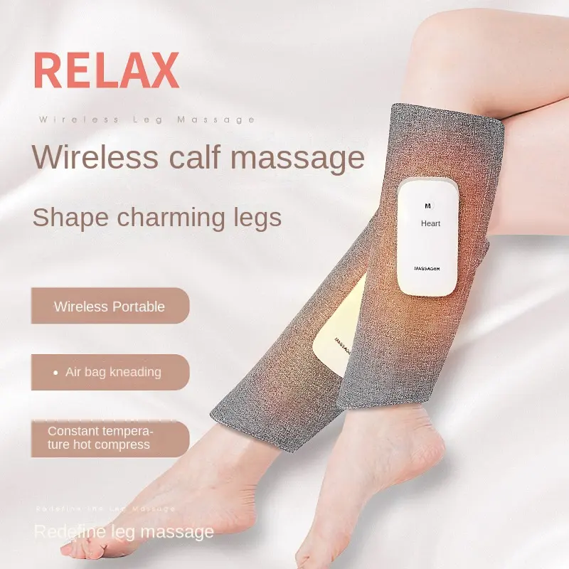 Circulação e relaxamento calor pés e panturrilha massagem compressão ar perna massageador