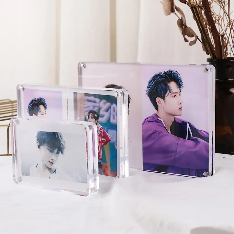 Transparent Acrylic Magnetic Photo Frame for Picture Holder Round Corner Photo Frame 3 4 5 6 7 8 inch