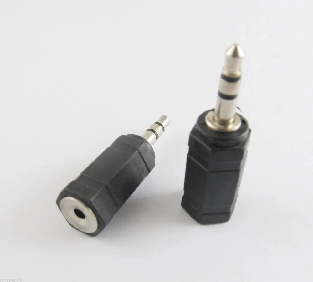 Stereo 3.5mm Male Plug To 2.5mm Female Jack Nickel Audio Converter Adapter