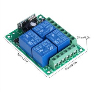 Universal <strong>Wireless</strong> 4CH <strong>Relay</strong> Receiver Module 12V DC with 433 MHz Transmitter Max 10A Current 5V Voltage Remote <strong>Control</strong> Switch - Product Image 4
