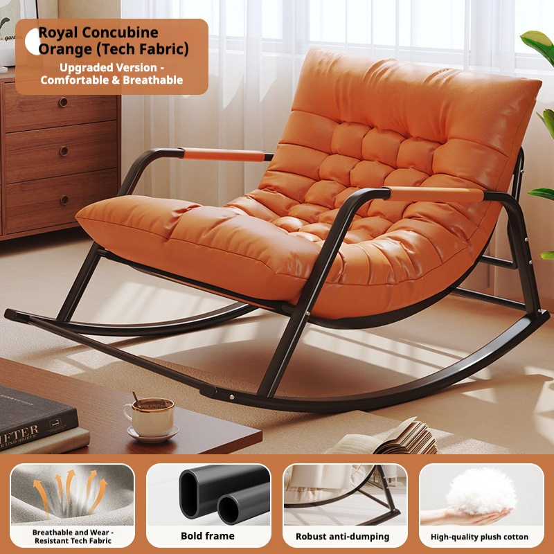 Chaise longue extra-large à deux places orange, en tissu technique respirant.