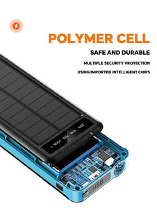 Solar <span class=keywords><strong>Power</strong></span> <span class=keywords><strong>Bank</strong></span> With Four-wire 10000mAh Fast Charging Wireless Outdoor Emergency Flashlight Dustproof <span class=keywords><strong>Power</strong></span> Banks - Product Image 5