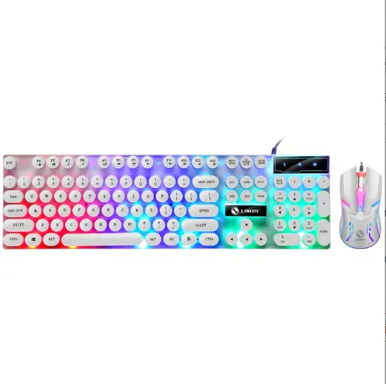 HOEM Kit economico Mouse Gamer Table Wired Rgb Led retroilluminazione Kit Led ergonomico E Sport pc mouse E tastiera gaming combo