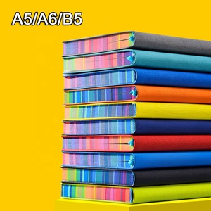 Пользовательский размер печати A6/A5/B5 кожаный блокнот с цветными краями на подкладке бумаги Дневник блокнот планировщик заметок