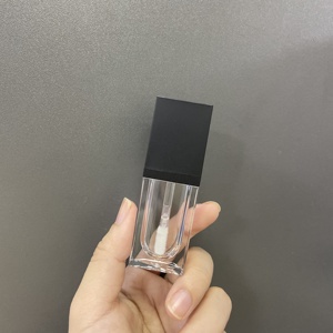 5.7 ml rettangolo nero opaco vuoto lip gloss contenitori tubo trasparente lipgloss imballaggio personalizzato private label con la spazzola - Product Image 5