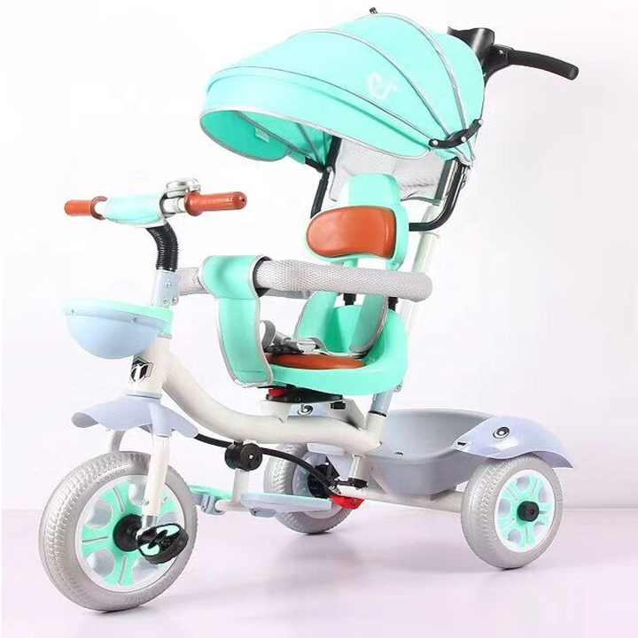 Fábrica de china, nuevo modelo de triciclo para niños con precio al por mayor/3 en 1 de sol triciclo, bebé triciclo cochecito, 360 grados de rotación asiento