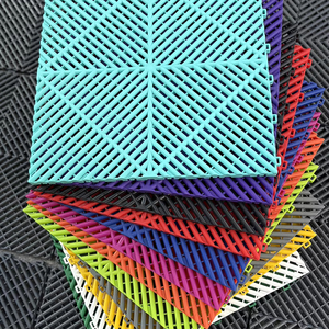 Customized Colorful PP Interlocking Floor Tiles Anti-Slip Vinyl Flooring Plain Surface Texture for Garage Warehouse Outdoor