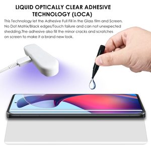 3D kavisli tam tutkal temperli cam için MOTO kenar 40 50 Pro ekran koruyucu için phanx Phanton X2 not 40 Pro artı 5G UV cam - Product Image 5
