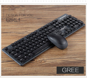 Teclado Y ratón Para PC Y portátil, Mouse inalámbrico, óptico, Punk, 2,4g, rosa, redondo - Product Image 6