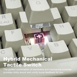 Wireless BT5.0 Hybrid Mechanical Multi-color Backlit <strong>Keyboard</strong>, USB 2.4G Cordless Compact Cute 80% <strong>Computer</strong> <strong>Keyboard</strong> 84keys - Product Image 6