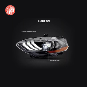 2037 czjf + RGB Edition ไฟหน้า LED สำหรับ Ford Mustang 2017 2018 2019 2020 2021 2022สวิตช์สีอัตโนมัติ20สี DRL