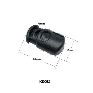 Different Sizes Designs Black <strong>Color</strong> Cord <strong>Elastic</strong> <strong>String</strong> Lock Plastic Spring Toggle Fastener - Product Image 6