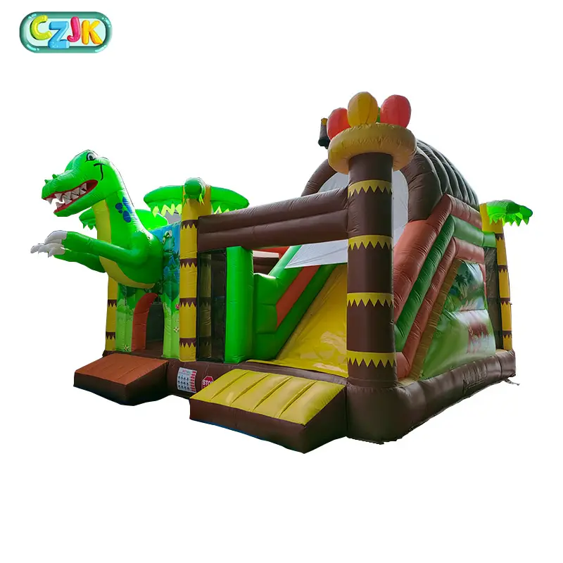 Saltador inflable de dinosaurios moonwalk, Castillo saltador, casa de rebote, combo de tobogán de agua