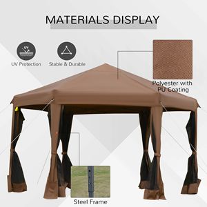 Сверхмощная уличная палатка 13 'X 11' Шестигранная всплывающая беседка с 6-сетчатой сеткой для боковины 3-уровневой регулируемой - Product Image 2