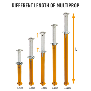 Andamio apuntalamiento prop aluminio altura ajustable encofrado sistema de apuntalamiento MULTIPROP Jack post para la construcción - Product Image 2
