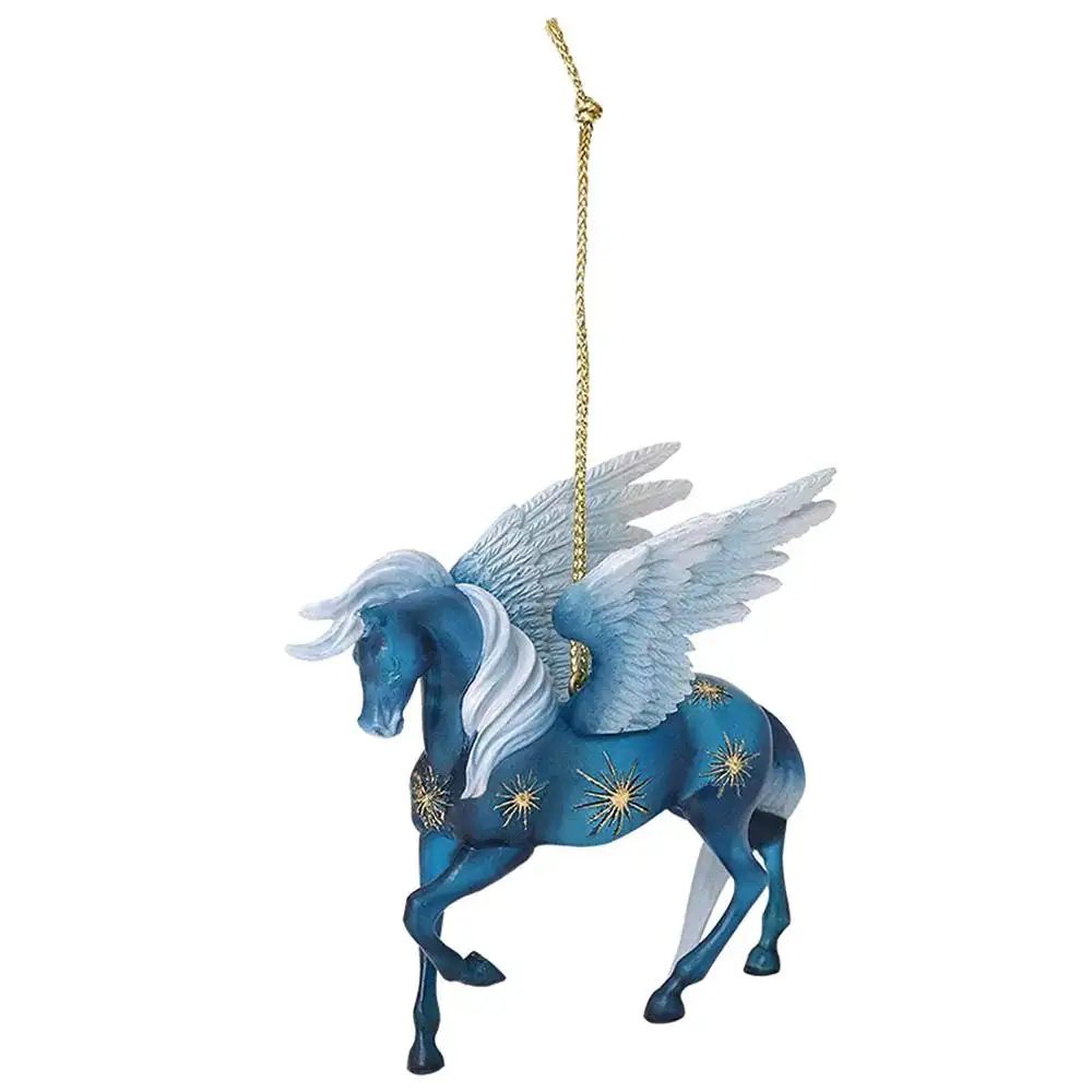 Polyresin/resina appeso ornamento Enesco Trail di Dipinti Pony di Notte di Volo di Pietra Della Resina del Cavallo, 2.38 "appeso Ornamento, Blu