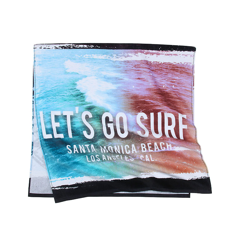 Wholesale custom design 100% cotton cute print beach towel for kids