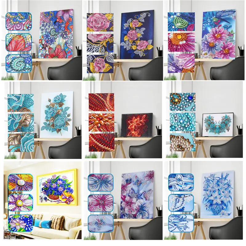 Flor abstrata Rose Art 5D Em Forma De Diamante Pintura Mosaico Pintura Bordado Bordado Bordado Home Decor DIY Presente Para Crianças