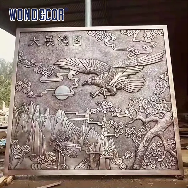 Harikalar sanat Metal ev dekor pirinç kartal heykelleri bronz hayvanlar kabartma duvar heykel