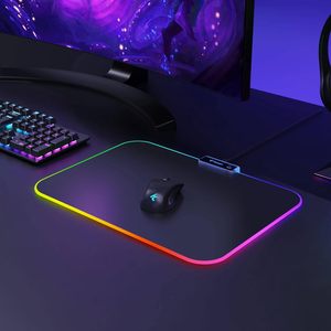 RGB Gaming Mouse Pad Pequeno Mousepad 340x245x3mm PC Gaming Acessórios LED Mouse Mat para Mesa Boy Presentes para Computador Gamer
