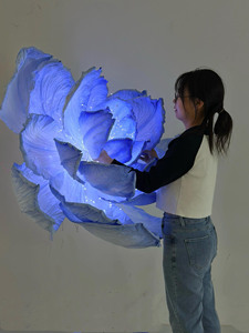 K-603 Blue Color Floral with <strong>Led</strong> Light Giant Flower for Wedding Decoration Festival Atmosphere Part Decor - Product Image 4