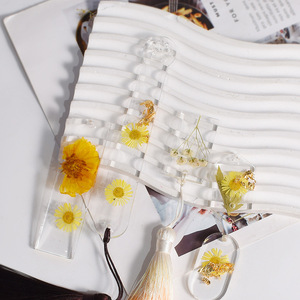 Handmade tùy chỉnh mới rõ ràng thực khô hoa bookmarks tua hoa cuốn sách đánh dấu ren Rose Daisy fens làm từ nhựa <span class=keywords><strong>Acrylic</strong></span> - Product Image 4
