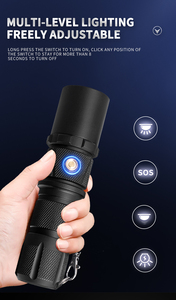 RTS 3900 Luen 3* Xhp70 Multi-function Strong Light 26650 Battery Power Display Tactical Portable 200m Flashlight - Product Image 6