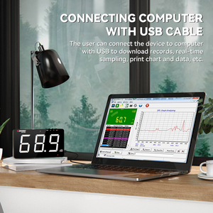 Medidor de nivel de sonido digital de alta precisión Sndway Medidor de decibelios 4 en 1 para monitoreo de viento/luz/temperatura - Product Image 2