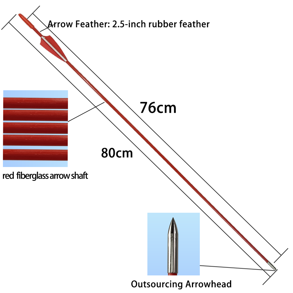 ลูกศรไฟเบอร์กลาสสีแดง6มม