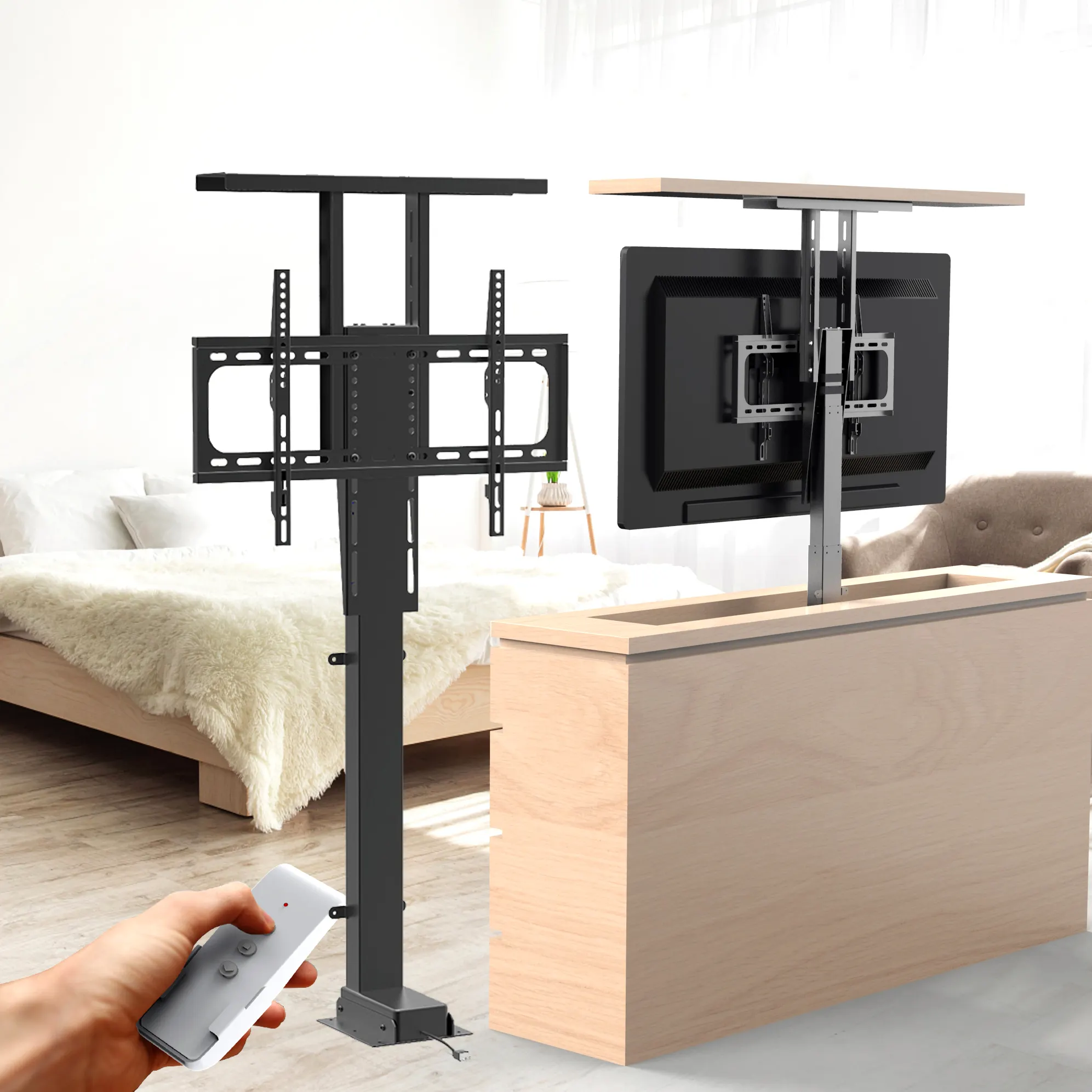 New 32-70 inch Height Adjustable Remote Control Electric System TV stand Under the Bed TV Lift Support for Automatic TV