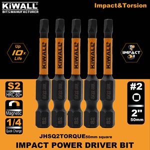 Darbeli matkap bit #2 <span class=keywords><strong>50mm</strong></span> kare kafa, tork tornavida darbeli matkap Bit kare akülü matkap için 2 inç uzun matkap ipuçları