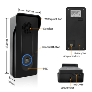 Timbre inalámbrico de intercomunicador bidireccional para almacén de fábrica en casa, timbre de intercomunicador inalámbrico impermeable con desbloqueo de un botón - Product Image 5