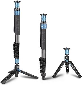 Ayaklar ile SIRUI P-325FS Monopod, kameralar için 55 "karbon Fiber Monopod - Product Image 1