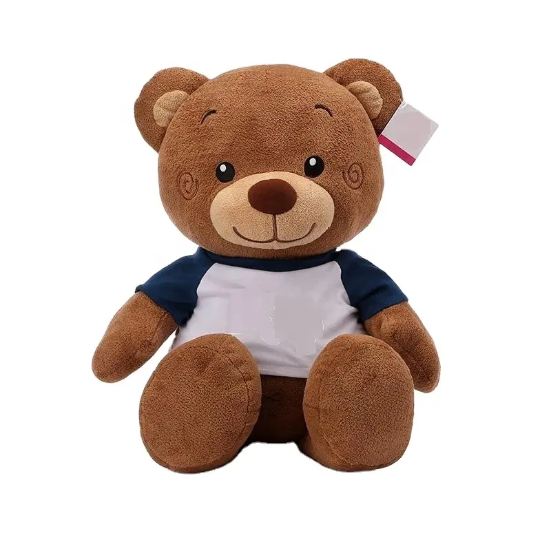 Custom T Shirt 30cm Brown Plush Teddy Bear Toy Recheado Teddy Bear para Presentes Do Bebê Eco-friendly TT Unit PP Bag Dentro PP Cotton