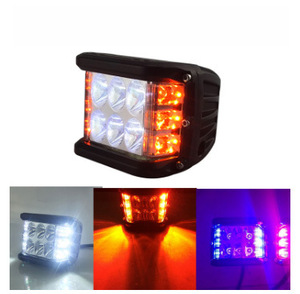 4 inç 6000k <span class=keywords><strong>LED</strong></span> Strobe çalışma ışığı <span class=keywords><strong>3</strong></span> yan su geçirmez projektör Off-road Jeep kamyon çalışma için uygun mavi kırmızı